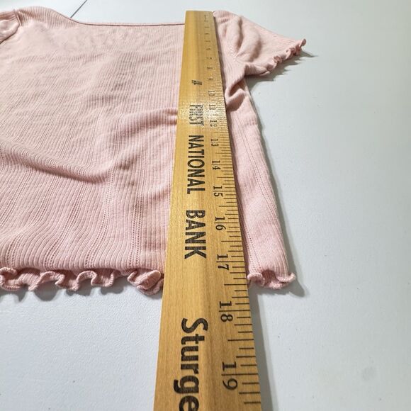 Aeropostale Women's Green Short Sleeve  Cropped Henley T Shirt w/buttons  Sz S - Picture 8 of 9